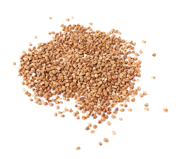 istock Pile of buckwheat seeds isolated 615286834