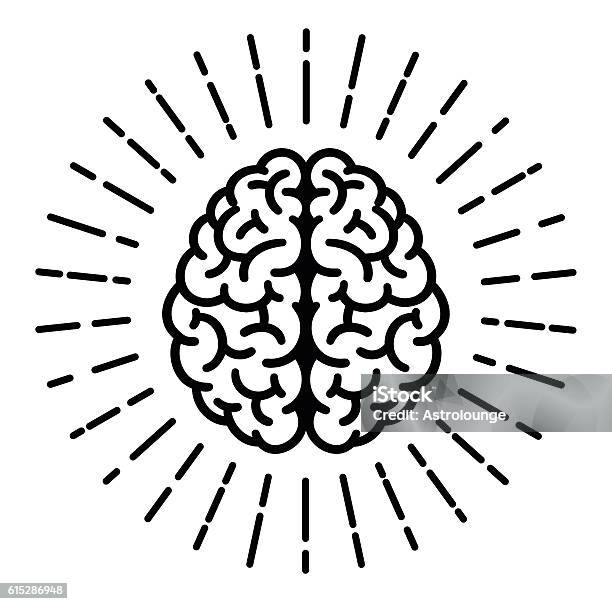 Brain Symbol Stock Illustration - Download Image Now - Vector, Human Brain, Sun