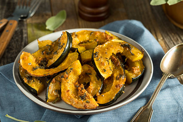 istock Homemade Autumn Baked Acorn Squash 615287294