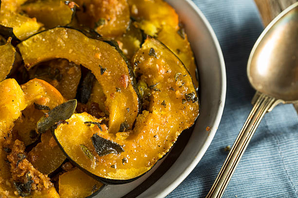 istock Homemade Autumn Baked Acorn Squash 615287310