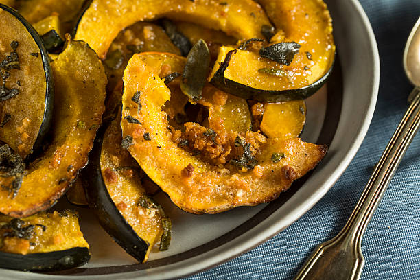 istock Homemade Autumn Baked Acorn Squash 615287364