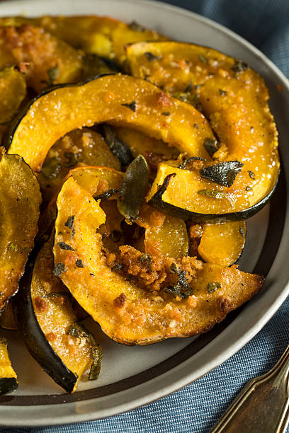 istock Homemade Autumn Baked Acorn Squash 615287384