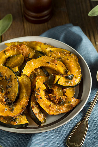 istock Homemade Autumn Baked Acorn Squash 615287400