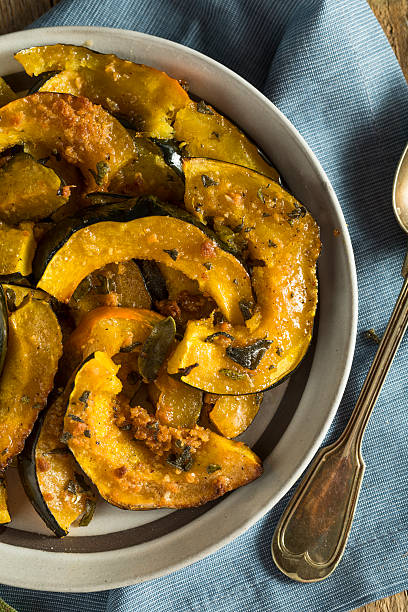 istock Homemade Autumn Baked Acorn Squash 615287456