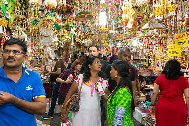 Shopping for Deepavali / Diwali Festive Season. Singapore stock photo