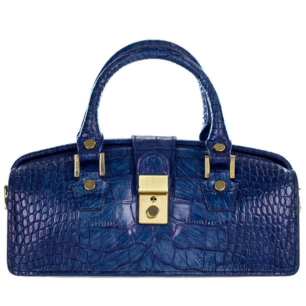 Blue doctor's bag on white background Women's doctor style handbag isolated on white background leather medical bag stock pictures, royalty-free photos & images