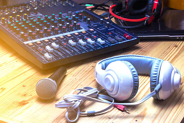 istock Audio equipment for recording in the studio. 615384908