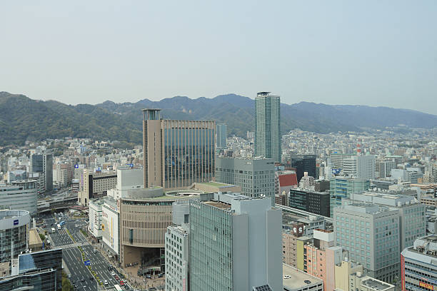 istock Aerial view of downtown Kobe, japan. 615385190