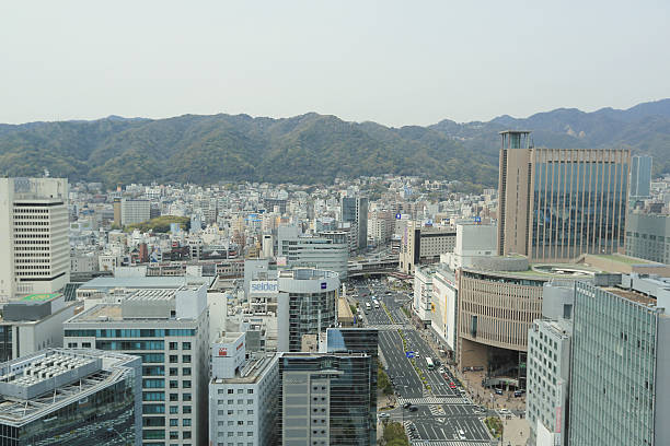 istock Aerial view of downtown Kobe, japan. 615385216