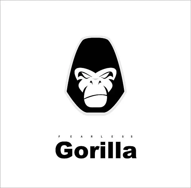 Vector illustration of Gorilla.Gorilla face. Gorilla head. Gorilla logo. Simple flat of gorilla head.