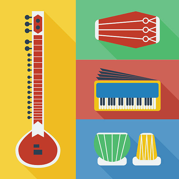 иконы музыкальных инструментов пакистана - harmonium stock illustrations
