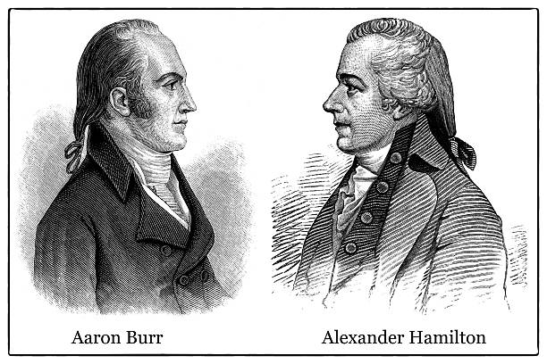 Aaron Burr and Alexander Hamilton stock photo