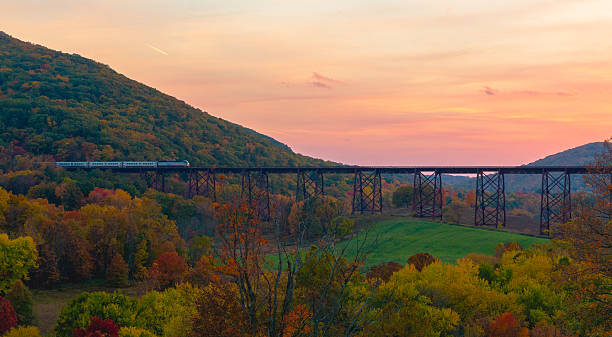 기차 건널목 구름다리 - railroad track train landscape transportation 뉴스 사진 이미지