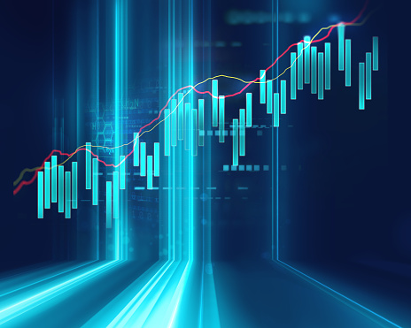 financial stock market graph on technology abstract background