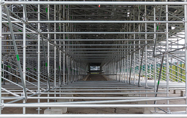 istock steel structure of construction scaffolding 615391728