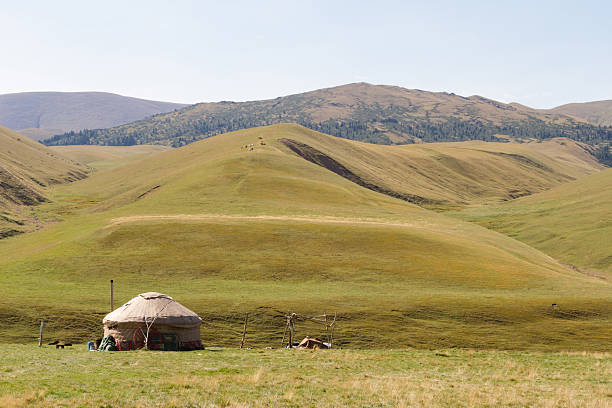 yurt in the mountains - independent mongolia fotos imagens e fotografias de stock