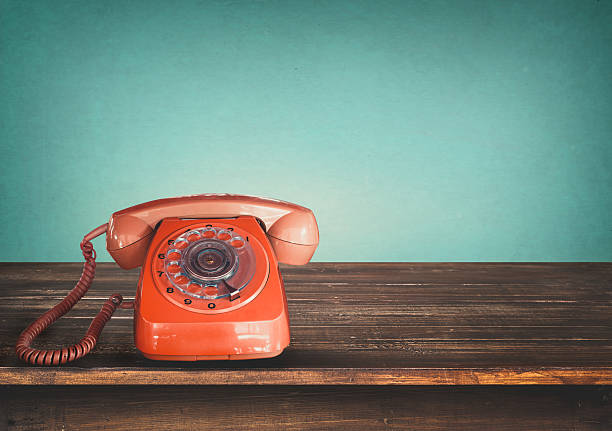 retro telephone stock photo