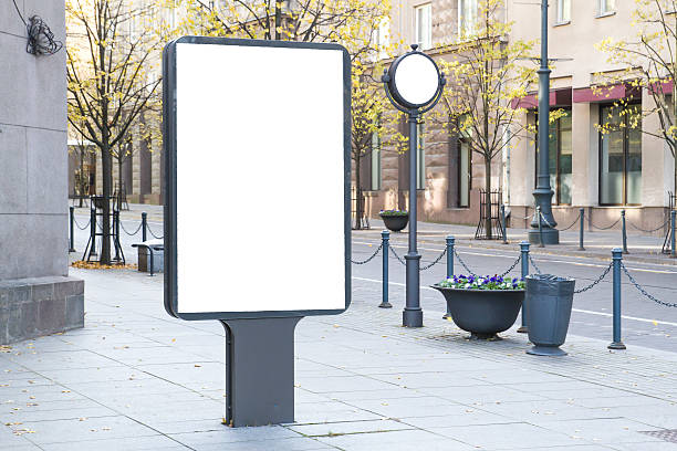 istock Mock up. Blank billboard outdoors, outdoor advertising, public information board 615394402