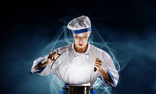 istock She is magician as cook . Mixed media 615394886