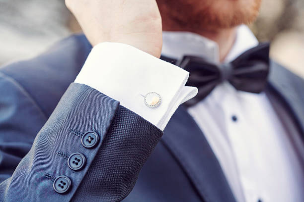 elegante abotoadura elegante moda - suit necktie lapel shirt - fotografias e filmes do acervo