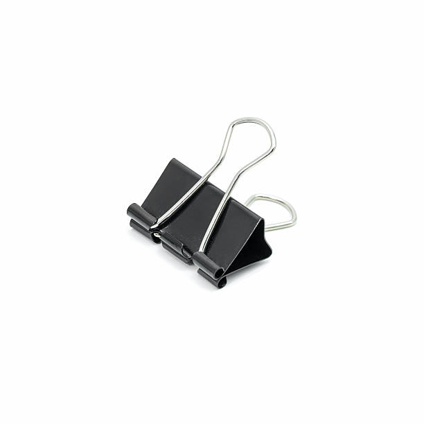 istock Black Paper clip on white background. 615399990