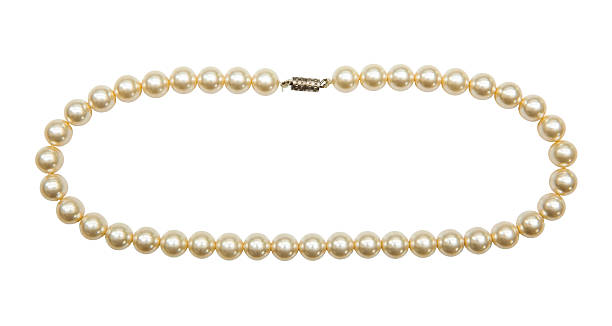 istock Pearl necklace isolated on white 615401180