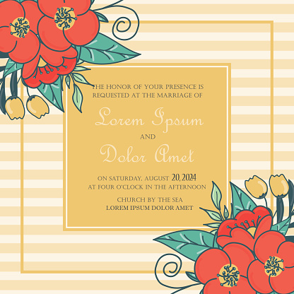 Wedding invitation or announcement card. Vector illustration
