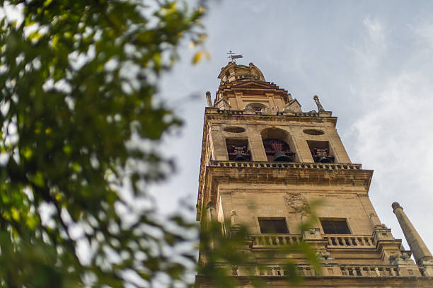 Cordoba, Spain - June 006, 2016: Original view of the bell tower in the Cordoba Mosque.