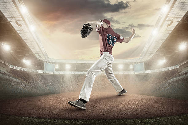 istock Baseball players in action on the stadium. 615405210