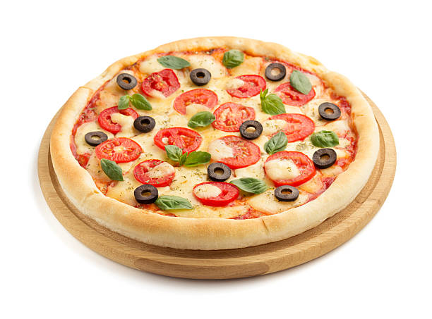 istock margarita pizza isolated on white 615405516