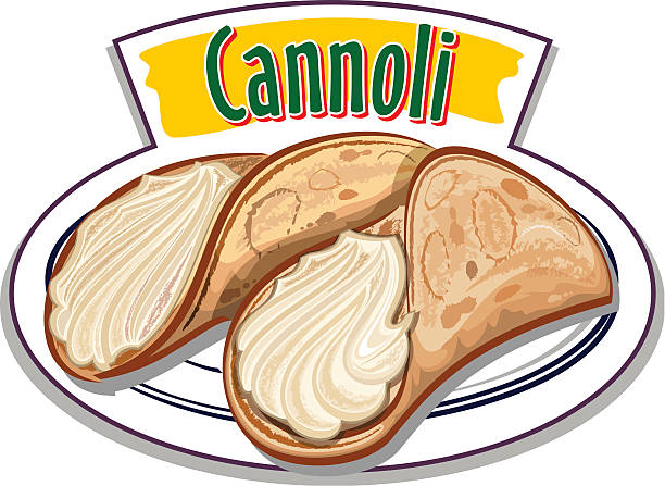 italienisches gebäck - cannoli - vektor - cannoli italian culture ricotta dessert stock-grafiken, -clipart, -cartoons und -symbole