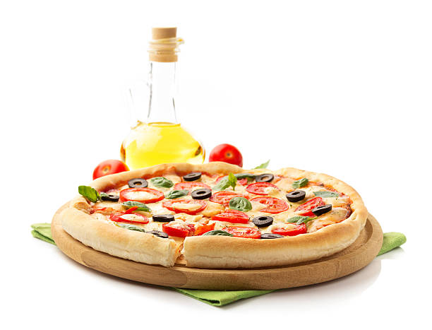 margarita pizza isolated on white background