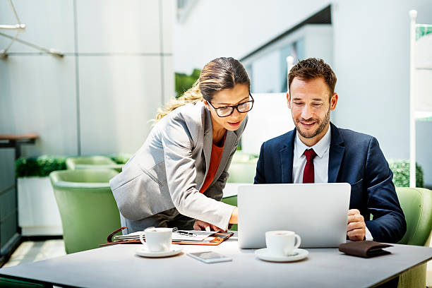 istock Business People Discussion Laptop Technology Togetherness Concep 615408626