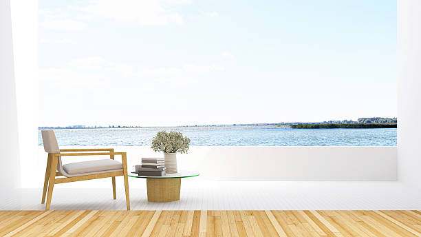 istock armchair on terrace sea view- 3D Rendering 615409062