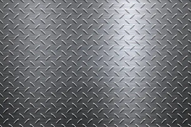 Vector illustration of Background of Metal Diamond Plate in Silver Color