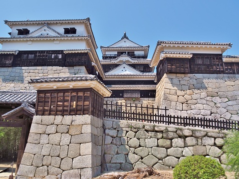 Ehime, Japan - July 20, 2016: Matsuyama Castle, Japanese castle in Matsuyama, Ehime Prefecture, Japan.