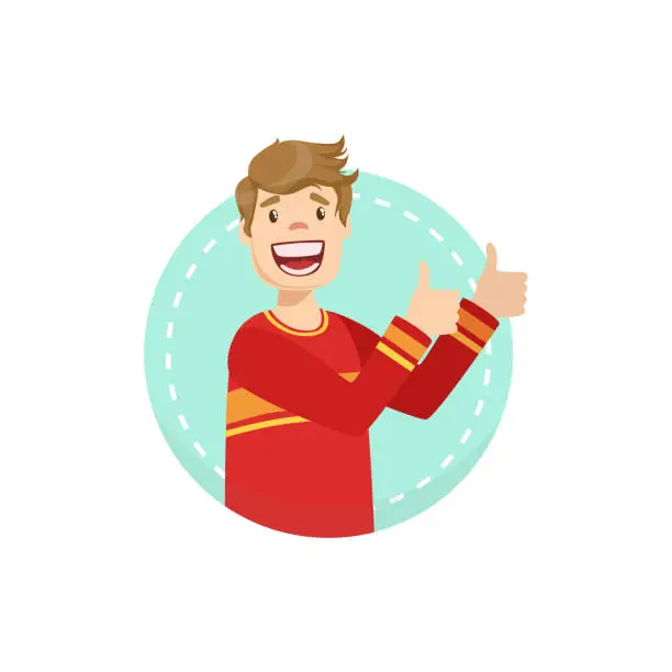 Vector illustration of Thumbs Up Emotion Body Language Illustration