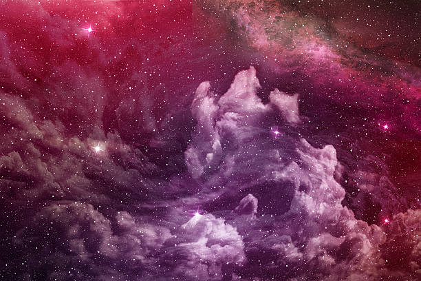 purple nebula and cosmic dust