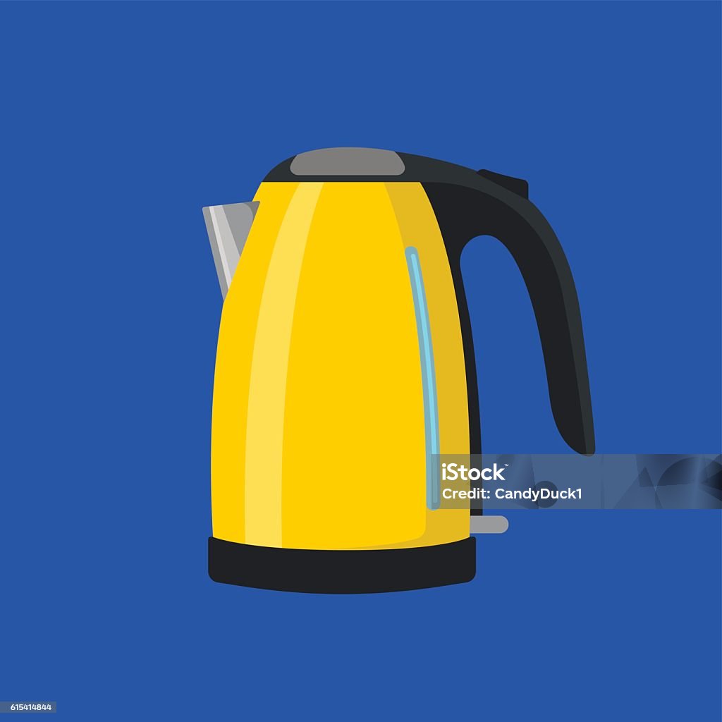 Yellow Electric Kettle Stock Illustration - Download Image Now - Electric  Kettle, Vector, Illustration - iStock