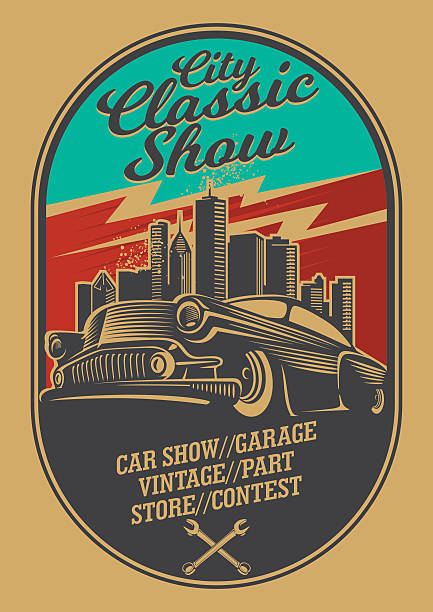 City classic show.cdr Classic Poster with easy editing, Include highres file. hot rod car stock illustrations