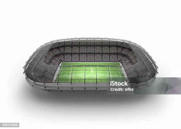 Photo libre de droit de The Imaginary Soccer Stadium Rendu 3d banque d'images et plus d'images libres de droit de Stade - Stade, Football, Forme tridimensionnelle