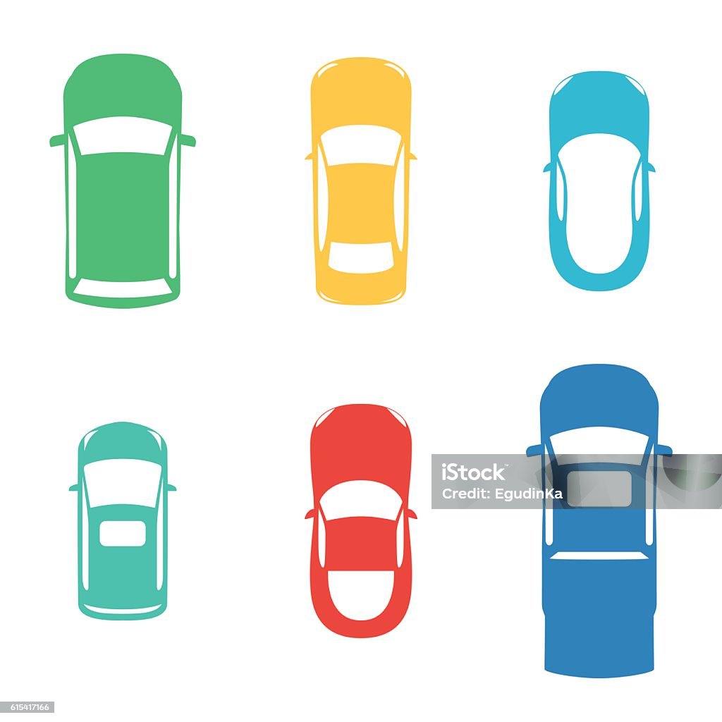Silhouettes voitures colorées - clipart vectoriel de Voiture libre de droits