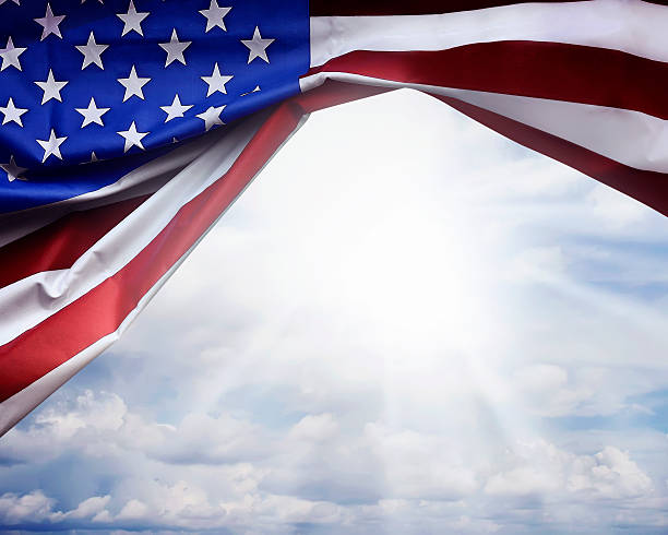 istock Crumpled American flag 615417602