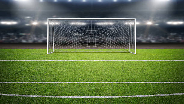 istock The imaginary soccer stadium and goalpost, 3d rendering 615417674