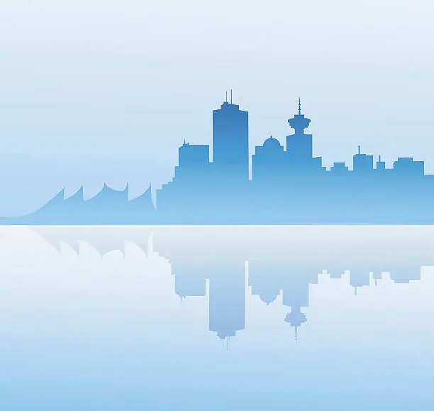 Vector illustration of Vancouver at Early Morning