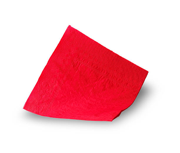 istock red paper napkin on white 615419154