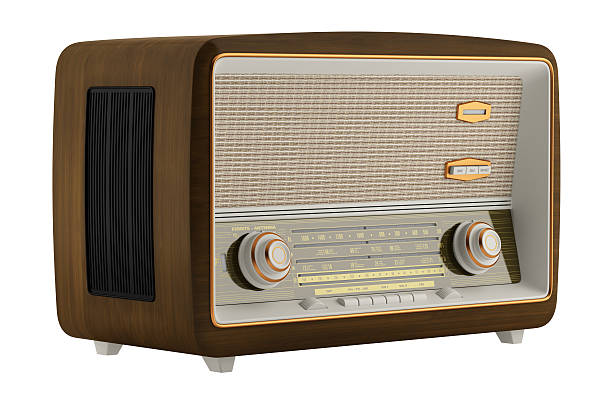istock vintage radio isolated on white background 615420336