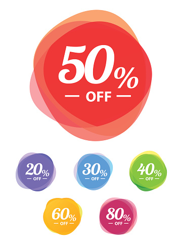 Colorful vector sale tags. Best price super sale.