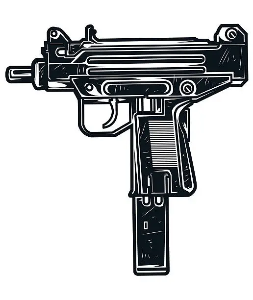 Vector illustration of uzzi gun