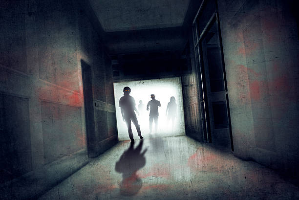 scary zombies - haunted house stok fotoğraflar ve resimler